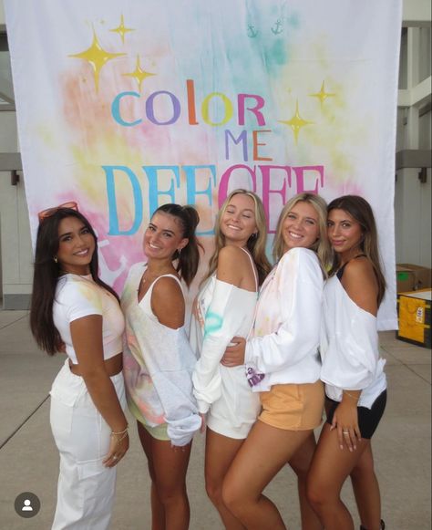 Color Me Bid Day Theme, Color Me Sorority Theme, Sorority Dance Themes, Spirit Week Ideas Sorority, Spirit Week Themes Sorority, Sorority Recruitment Work Week Themes, Sorority Spirit Week Themes, Sorority Spirit Week, Sorority Work Week Themes