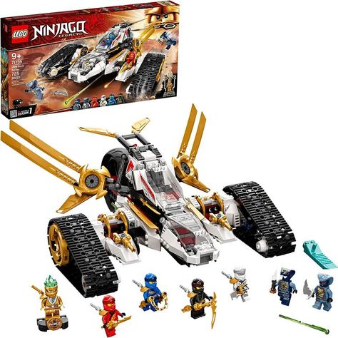 LEGO NINJAGO Ultra Sonic Raider (71739) is a unique 4-in-1 ninja vehicle that separates into a jet plane, a motorcycle toy and 2 all-terrain vehicles, so the fun never stops. Action-packed playset includes 7 minifigures: ninjas Kai, Cole, Zane, Jay and Zane Legacy to take on snake soldiers Rattla and Mezmo from season 1 of the NINJAGO TV series. Ninjago Toys, Lego Ninjago Minifigures, Ultra Sonic, Lego Disney Princess, Ninjago Lego, Shop Lego, Toy Plane, Buy Lego, Lego Building