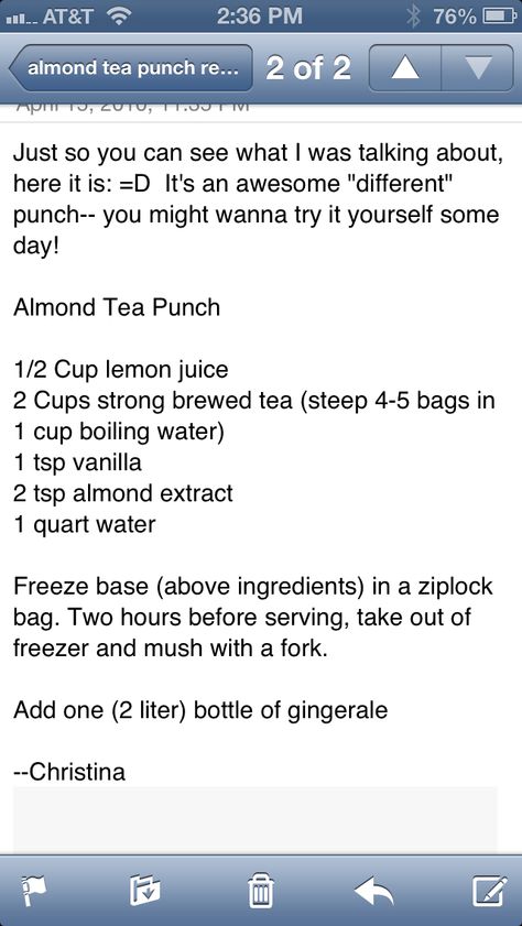 Almond Tea Punch. Yummy. Almond Tea Punch, Almond Tea Punch Recipe, Tea Punch Recipe, Christmas Munchies, Tea Punch, Almond Tea, Woodland Birthday Party, Punch Recipe, Couples Baby Showers