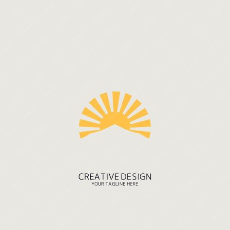 Premium Vector | Sun logo vector Four Seasons Logo Design, Premium Logo Design Ideas, Sun Logo Graphics, Sun Logo Design Ideas, Sun Logos, Sun Graphic Design, Rising Sun Logo, Serenity Logo, Sun Branding