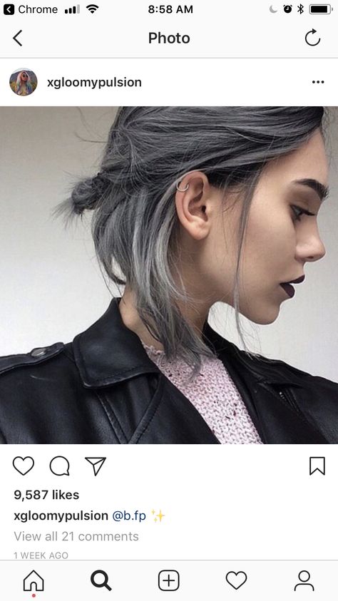 Short Grey Hair, Short Hair Color, Grey Hair Color, 짧은 머리, Girl Short Hair, Grunge Hair, Grey Hair, Silver Hair, Ombre Hair