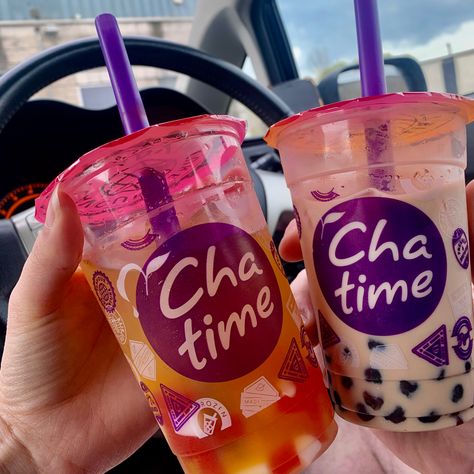 Cha Time Bubble Tea, Strawberry Popping Boba, Mango Green Tea, Popping Boba, Coconut Jelly, Boba Milk Tea, Boba Milk, Dr Pepper Can, Tapioca Pearls