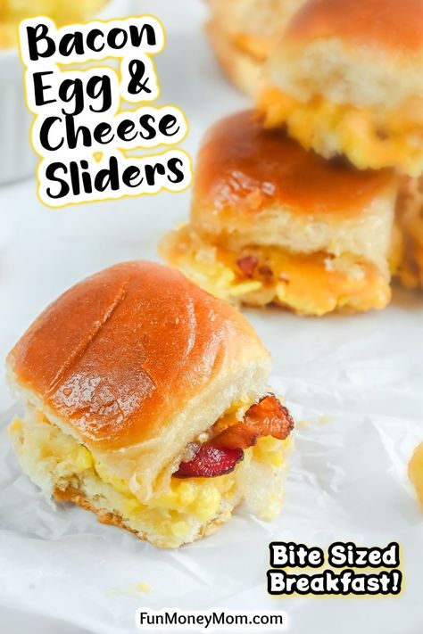 These easy Hawaiian Roll Breakfast Sliders are the perfect way to start the day! They're filled with fluffy scrambled eggs, crispy bacon, and melty cheese, then drizzled with maple butter and then baked to perfection!