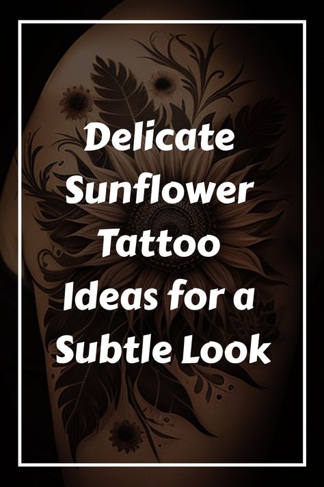 Discover the timeless beauty of sunflower tattoos! Whether you prefer a simple, small design or a stunning masterpiece, these tattoos are perfect for women seeking natural elegance. Let the vibrant colors and delicate petals of sunflowers adorn your body as a symbol of joy, happiness, and positivity. Embrace the sun's radiance with a sunflower tattoo that will brighten your day and inspire those around you. Find inspiration and ideas for your next ink masterpiece with our collection of stunning Black And White Sunflower Tattoo Sleeve, Soft Sunflower Tattoo, Sunflower Infinity Tattoo Small, 3 Sunflower Tattoo Design, Sunflower Chain Tattoo, Sunflower Tattoo Sleeve Shoulder, Bouquet Of Sunflowers Tattoo, Vintage Sunflower Tattoo, Sunflower Flash Tattoo