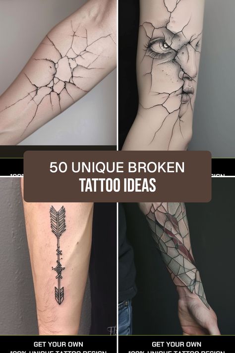 Broken Glass Tatoos Ideas, Shattered Tattoo Designs, Broken Chain Tats, Cracked Glass Tattoo, Beautifully Broken Tats, Damaged Tattoo Ideas, Shattered Tattoo, Broken Tatoos Ideas, Cracks Tattoo