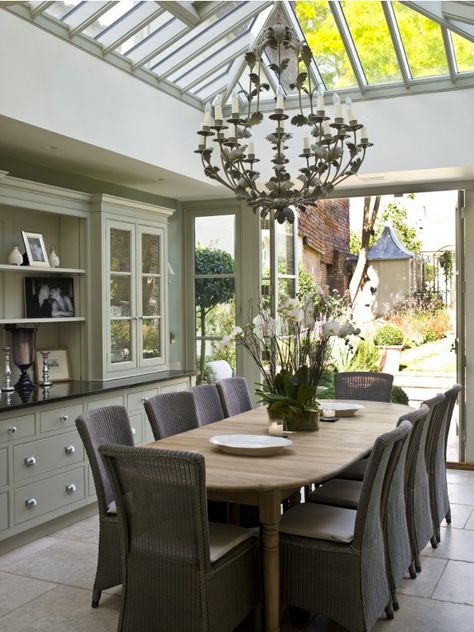 ♡ Conservatory Dining Room Ideas, Dining Room Conservatory, Small Conservatory, Conservatory Interior, Orangery Extension, Conservatory Kitchen, Conservatory Dining Room, Conservatory Dining, Room Extensions