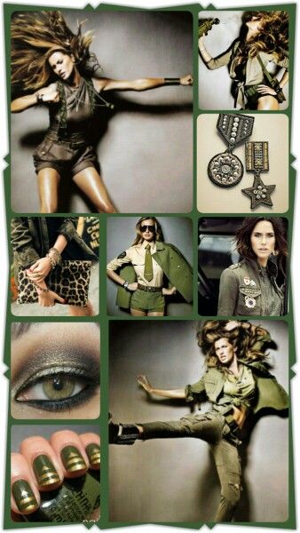 Military Fashion Force French Style Outfits, Military Inspired Fashion, Military Trends, Army Look, Military Chic, Military Looks, Military Jacket Green, Unique Womens Fashion, Camo Fashion