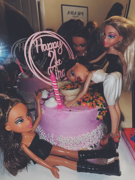 Birthday Cake Pink Bratz Dolls 21 Drunk Sweets Sugar Bratz Party Theme Adults, Bratz Doll Cake Ideas, Bratz 21st Birthday Cake, Drunk Bratz Cake, Barbie Vs Bratz Party, Bratz 21st Birthday, Bratz Cake Ideas, Bratz Party Theme, Bratz Doll Cake