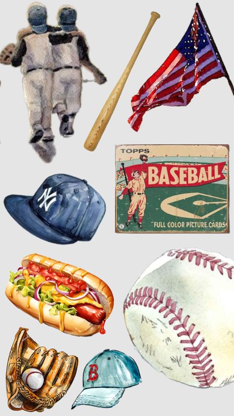 Baseball Collage, Sports Collage, Collage Wallpapers, Journal Prints, Scrapbook Inspo, Collage Book, Summer Scrapbook, Beach Aesthetic, Wallpaper Ideas