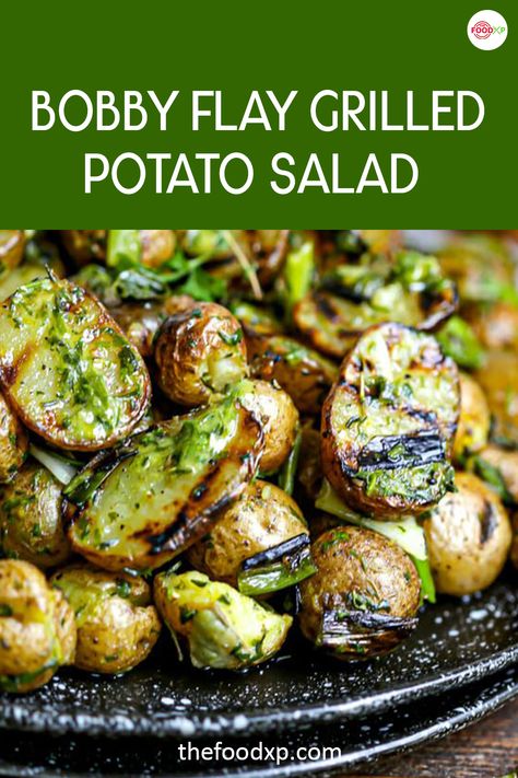 Crockpot Potato Salad, Bobby Flay Potato Salad, Grilled Potatoes Recipes, Grilled Potatoes On The Grill, Potato Grill Recipes, Potato Recipes Bbq, Potato On The Grill, Grilled Potato Recipes, Spicy Potato Salad