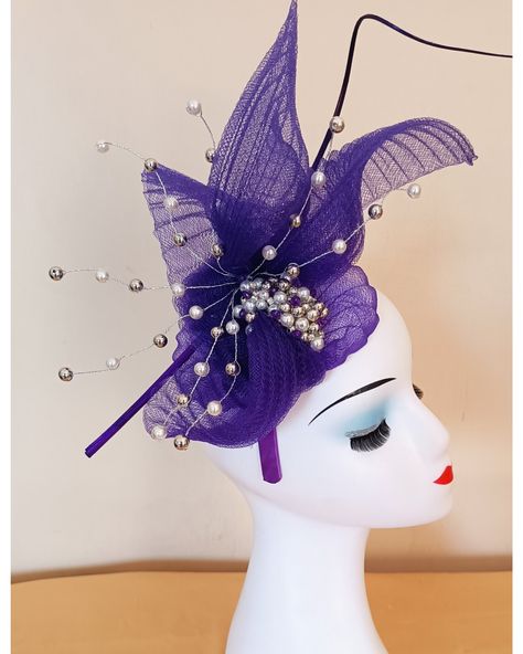 Crinolines plated purple fascinator by cylia's Clue Characters, Purple Fascinator, Brown Eggs, Roaring 20s, Fascinator Hats, Hats Vintage, Clue, Deep Purple, Hat Fashion