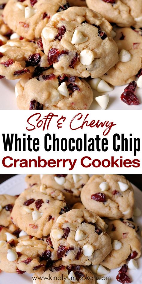 White Chocolate Chip Cookies With Cranberries, White Cranberry Cookies, Soft White Chocolate Cranberry Cookies, The Best Soft And Chewy Cranberry White Chocolate Chip Cookies, Recipes That Use Cranberries, Christmas Cranberry Cookies, White Choc Cranberry Cookies, Cranberry And White Chocolate Cookies, Recipes With Craisins Dried Cranberries