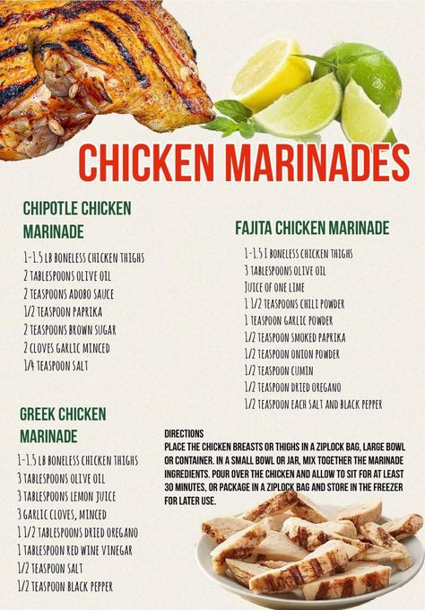 Barbeque Chicken Marinade, Homemade Chicken Marinade, Chicken Breast Marinade Recipes, Best Marinade, Barbeque Chicken, Culinary Cooking, Chicken Marinade Recipes, Homemade Sauce Recipes, Spice Mix Recipes