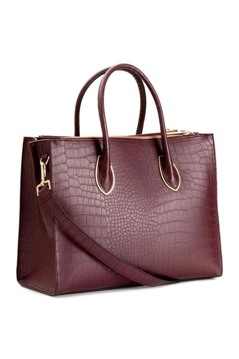 Handbag | H&M H&m Handbags, Bag Obsession, Crocodile Skin, Beautiful Handbags, Leather Bags Handmade, Best Bags, Stylish Bag, Tote Handbags, Luxury Bags