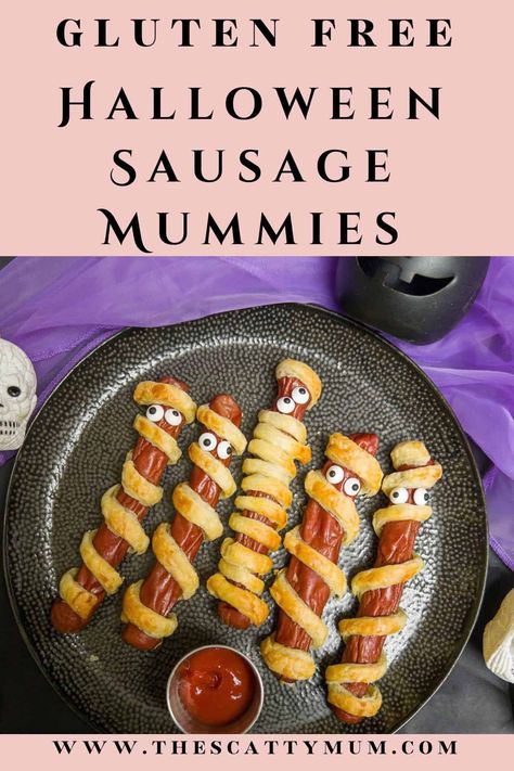 Mummy Sausages, Halloween Platter, Nut Free Snacks, Gluten Free Halloween, Halloween Pizza, Dairy Free Snacks, Nut Free Recipes, Egg Free Recipes, Halloween Mummy