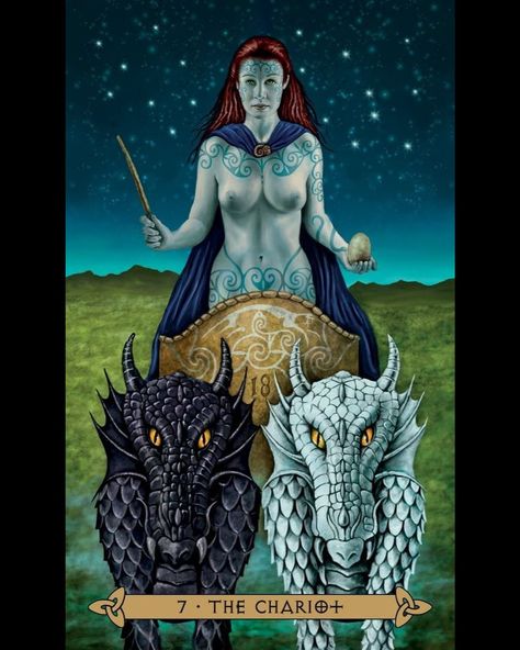 Celtic Tarot: Kristoffer Hughes Chris Down  #thirdeye  #inspiring  #celtic  #kabbalah Chariot Tarot, Celtic Tarot, The Chariot Tarot, Celtic Gods, Learning Tarot Cards, Heroic Fantasy, Tarot Major Arcana, Daily Tarot, Tarot Cards Art