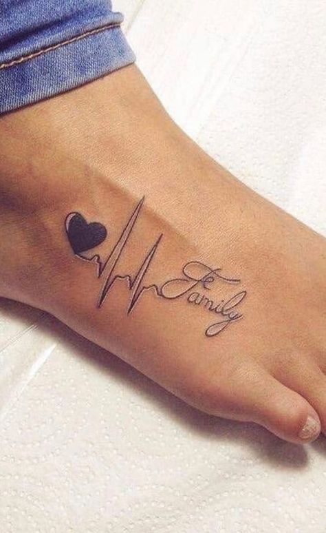 Heartbeat Tattoo, Mommy Tattoos, Anklet Tattoos, Foot Tattoos For Women, Cat Tattoos, Tasteful Tattoos, Inspiration Tattoos, Mother Tattoos, Small Wrist Tattoos