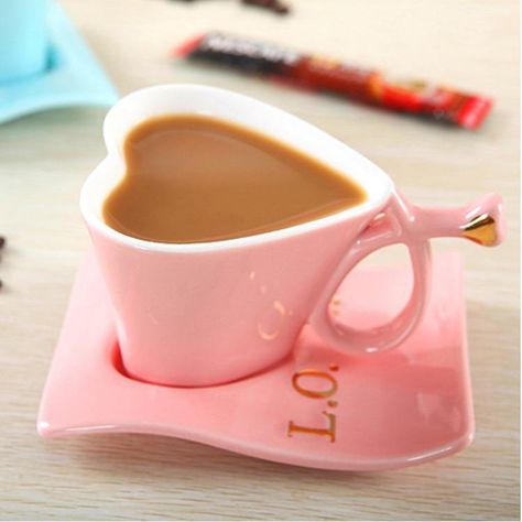 Pink Coffee, Keramik Design, Tassen Design, Coffee Heart, Gift Tea, Coffee Gifts, Ceramic Coffee Cups, Drinking Cup, Cups And Mugs