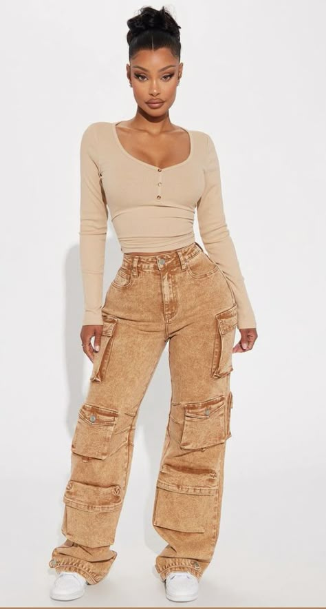 Tan Jeans Outfit, Fall Outfits Black Women, Classy Fall Outfits, Without Warning, Jeans Brown, Fashion Nova Outfits, Effortless Outfit, Elegant Dresses Classy, Y2k Aesthetic Outfits