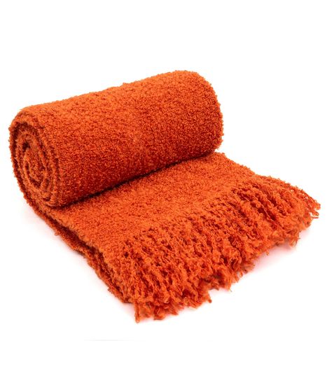 60" x 50" Fall Orange Throw Blanket by Place & Time Add a touch of elegance to your living room decor with the Place & Time Fall Orange Throw Blanket This hand - woven, soft, cozy, and fluffy throw features a beautiful burnt orange boucle texture that will make your home decor stand out The textured finish of this throw will blend well with any style of interior setting, making it a versatile addition to your home You can drape it around your sofa or use it to add warmth to your living space This throw is not only stylish but also sustainable, comprising 72% recycled polyester blended with wool Product Details Dimensions: L: 60 in x W: 50 in Material: 72% Recycled Polyester, 16% Wool, 12% Acrylic Color: Orange Care Instructions: Machine Wash Cold, Do Not Bleach, Tumble Dry Low Orange Home Decor Living Room, Fall Room Decorations, Orange Throw Blanket, Orange Fall Decor, Cozy Fall Living Room, Orange Blanket, Decor Stand, Fall Orange, Fall Living Room