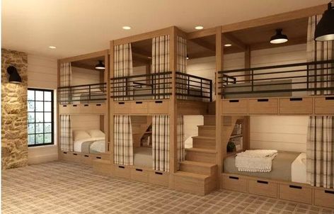 Bunk Room Ideas, Korean Bedroom, Bunk Bed Rooms, Bunk Beds Built In, Built In Bunks, Bunk Rooms, Bunk Bed Designs, تصميم للمنزل العصري, التصميم الخارجي للمنزل