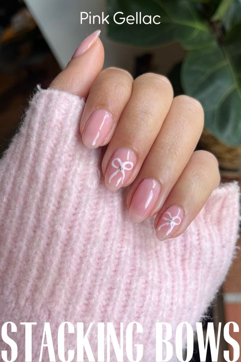 Nails 2024 Pink Gellac, Bow Nail Art, Bow Nail, Nails Short Square, Cute Nail Polish, Summer Nail Colors, Gel Nail Polish Colors, 2024 Nails, Wow Nails