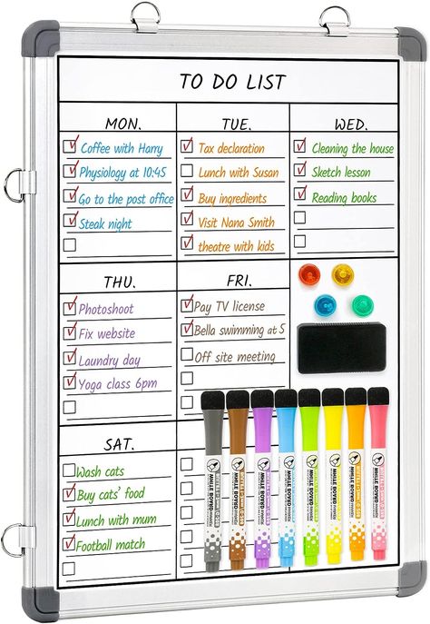 To Do List Board Ideas, White Board To Do List Ideas, Bedroom White Board Ideas, White Board Ideas Organizations Student, To Do Board Ideas, Whiteboard Schedule Ideas, Bedroom Whiteboard Ideas, White Board Planner Ideas, Small Whiteboard Ideas