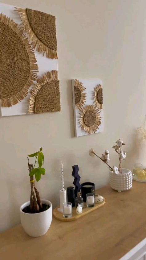 #diytutorial Diy Para A Casa, Boho Crafts Diy, Diy Boho Decor, Jute Crafts, Diy Wall Art Decor, Rope Crafts Diy, Art Decor Diy, Craft Room Decor, Creation Deco