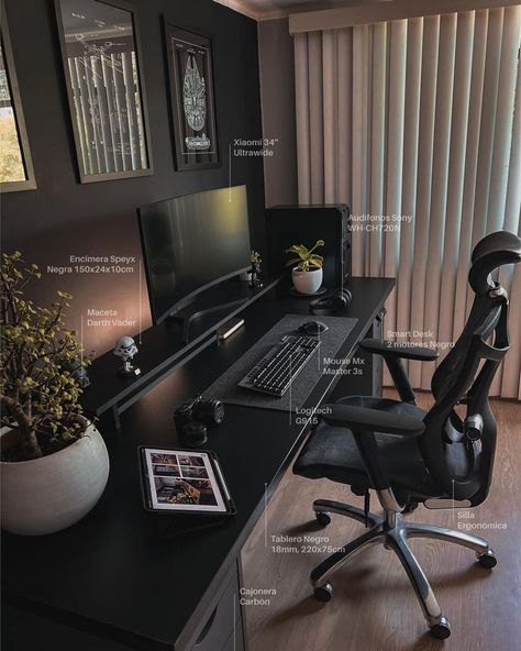 What do you think of this awesome desk setup? 🤔 - Welcome to the official CDS Pinterest account - we post daily workspaces, desk setups, and home offices for your inspiration. - All credit goes to @speyx.design - #desksetup #workspace #homeoffice #officeinspiration #minimalist #deskdecor #workspaceinspiration #workfromhome #deskgoals #deskorganization #officedesign #deskstyling #officegoals #homedecor #desksetupgoals Desk Setup Workspace Inspiration, Home Office Library Ideas, Clean Desk Setup, Best Home Office Desk, Home Music Rooms, Clean Desk, Send To A Friend, Computer Desk Setup, Home Studio Setup