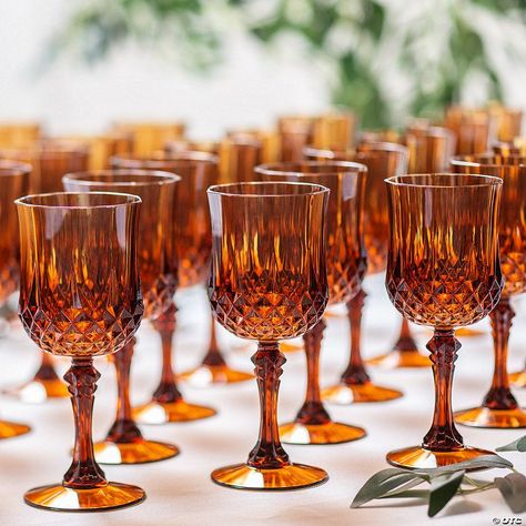 Fall Wedding Tables, Plastic Wine Glasses, Catering Supplies, Orange Wedding, October Wedding, Wedding Mood, Large Weddings, Backyard Wedding, Decoration Table