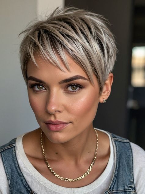 Choppy Fringe Short Hair, Short Choppy Fringe, Short Choppy Hairstyle Women, Super Short Hairstyle Women, 2024 Short Hair Trends For Women, Sleek Hairstyles For Short Hair, Choppy Short Hair, Sleek Short Hairstyles, Easy Short Hair Hairstyles