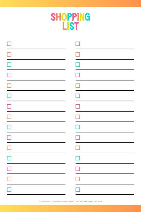 Stay organized with this printable grocery list template. Download and print as many copies as you need for free! Free Printable Grocery List Templates, Free Printable Meal Planner Templates, Life Planner Diy, Grocery Shopping List Template, Printable Grocery List Template, Life Planner Printables, Shopping List Template, Meal Planner Printable Free, Printable Grocery List