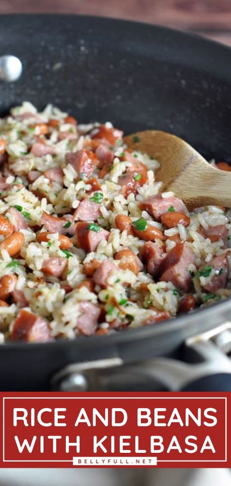 Easy Recipes With Kielbasa, Easy Dinner Recipes Kabasa, Kielbasa With Rice, Turkey Kielbasa And Rice Recipes, Kielbasa Recipes Dairy Free, Rice Beans Sausage, Easy Dinner Recipes With Kielbasa, Kabasa Rice Recipes, Main Dishes With Rice