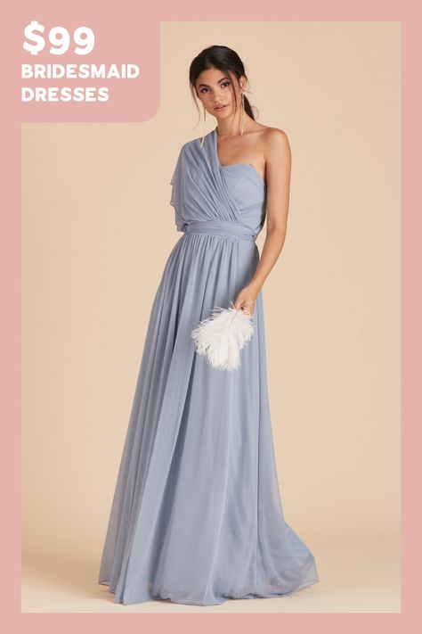 Dusty Blue Dresses, Versatile Bridesmaid Dress, Dusty Blue Dress, Chic Bridesmaid Dresses, Convertible Bridesmaid Dress, One Shoulder Bridesmaid Dresses, One Shoulder Bridesmaid, Dusty Blue Bridesmaid Dresses, Birdy Grey