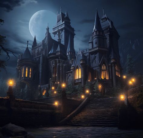 Goth Castle, Gothic Houses, Victorian Gothic Aesthetic, Gothic Fireplace, Magical School, Halloween Houses, Spooky Castles, Dream Core, Dnd Inspiration