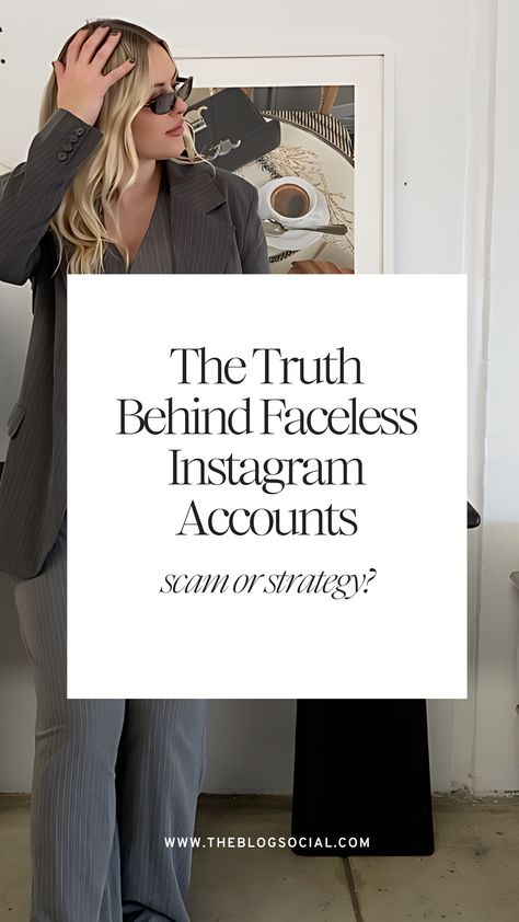 Faceless on Instagram?   Is it a total scam or a legit strategy for growing your brand? This pin spills the tea on the faceless marketing trend!  Discover the truth behind these mysterious accounts and unlock tips for creating captivating faceless content. 

Is going faceless the key to unlocking social media success? Click the link to find out! Faceless Account Name Ideas, Instagram Story Ideas Faceless, Faceless Social Media, Faceless Account Ideas, Faceless Instagram Account, Faceless Content Ideas, Social Advice, Faceless Branding, Faceless Account