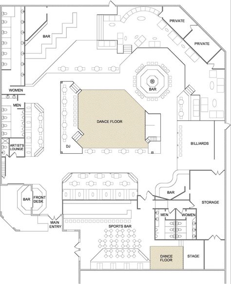 Club Bar Design, Club Design Interior, Bar Design Ideas, Restaurant Floor Plan, Restaurant Layout, Restaurant Plan, Bar Flooring, Maggie Valley, Restaurant Flooring