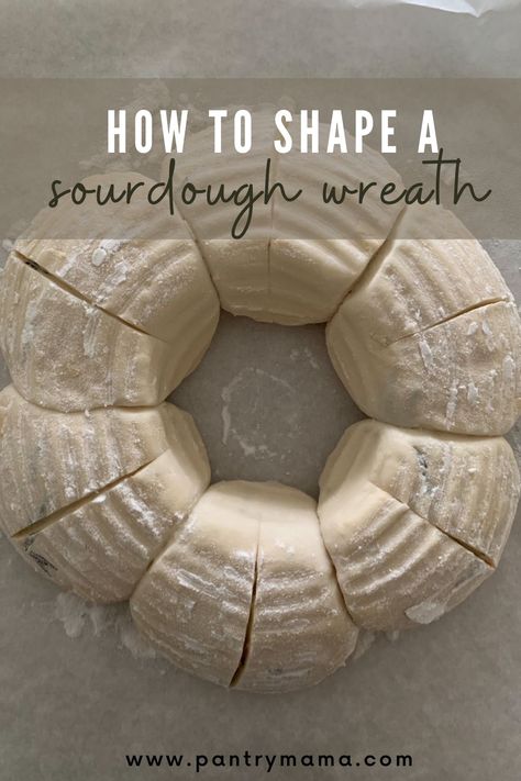 Sourdough Christmas Wreath, Sourdough Wreath Bread, Christmas Shaped Sourdough, Pantrymama Sourdough, How To Gift Sourdough Starter, Christmas Scoring Sourdough, Xmas Canapes, Gifting Sourdough Bread, Sourdough Wreath