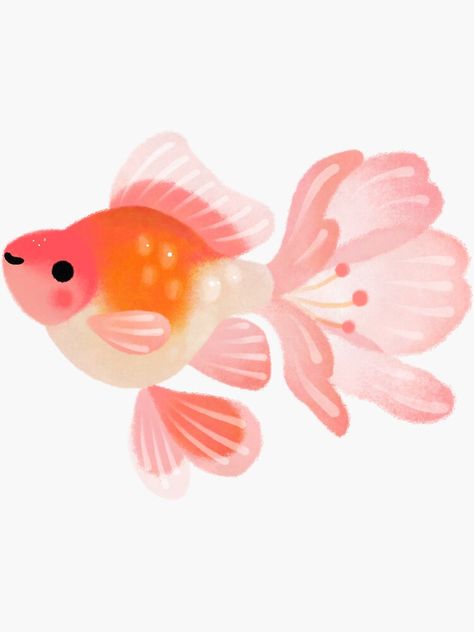 "Cherry blossom goldfish 1" Sticker by pikaole | Redbubble Goldfish Art Illustrations, Japan Cherry Blossoms, Goldfish Art, Art Fundraiser, Fish Artwork, Golden Fish, Art Fish, Education Tattoos, Celebrities Quotes