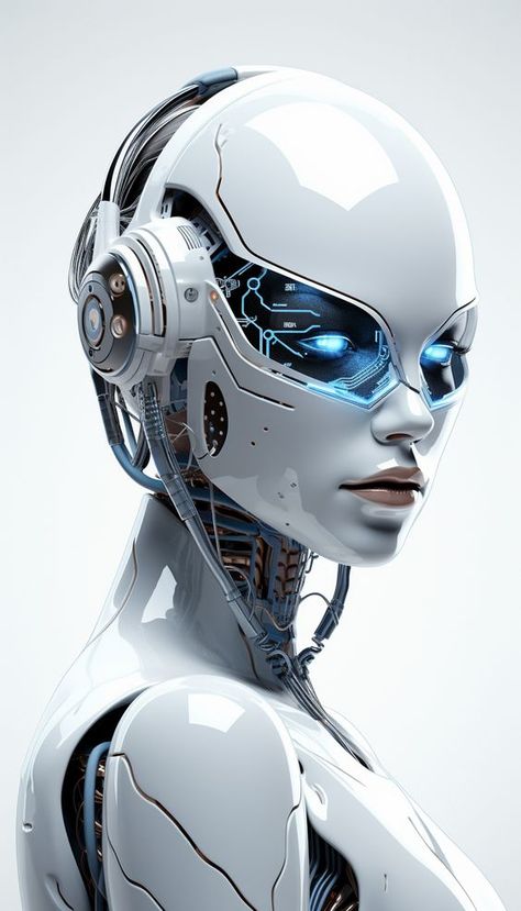 Cyberpunk Female Robot Cyberpunk Female, Cyborgs Art, Humanoid Robot, Arte Robot, Arte Cyberpunk, Alien Concept Art, Futuristic Art, Robot Art, Robots Concept