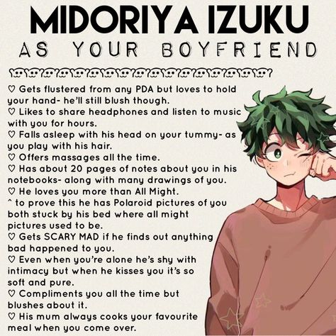 Deku Comforting You, Bnha As Boyfriend, Mha Headcanons Spicy Deku, Mha Boyfriend Headcanons, Deku As A Boyfriend Spicy, Izuku Midoriya X Yn, Mha Deku Headcanons, Anime As Boyfriend, Head Cannons Mha