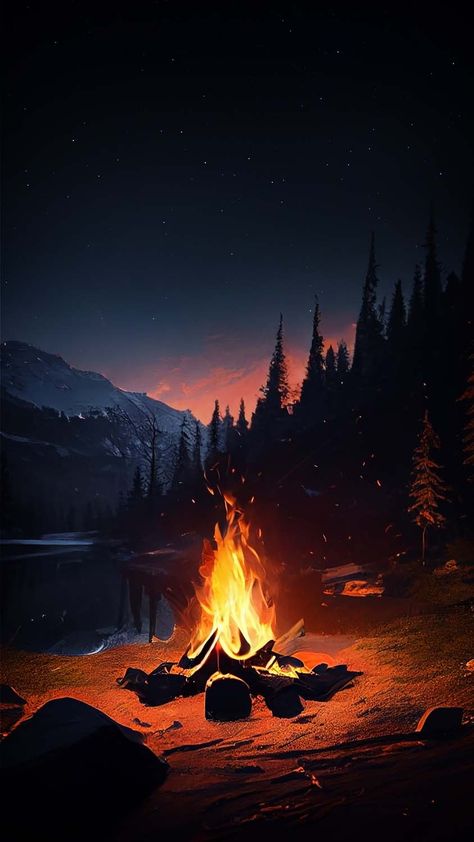 Camping Fire Forest IPhone Wallpaper HD - IPhone Wallpapers : iPhone Wallpapers Survivalist Aesthetic, Campfire Background, Forest Iphone Wallpaper, Campfire Illustration, Store Mural, Locker Wallpaper, Mountains And River, Camping Fire, Iphone Wallpaper Hd