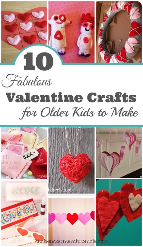 10 Fabulous Crafts for Older Kids to Make - A collection of creative Valentine's Day crafts that older kids, tweens and pre-teens can make for their friends. A little more challenging for big kids. | Valentine's Day Crafts for Kids | Crafts For Older Kids, Older Kids Crafts, Crafts Valentines, Valentine's Day Crafts For Kids, Valentine Crafts For Kids, Valentine Projects, Crafts For Adults, Creative Valentines, Valentines Day Activities