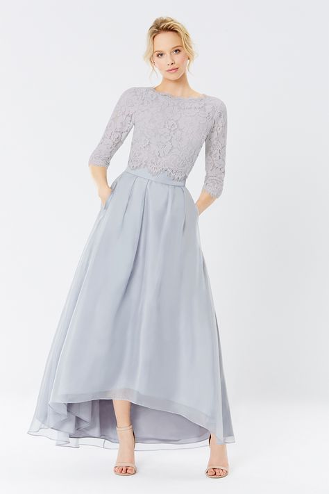 IRIDESSA HIGH LOW SKIRT + SARDINIA LACE TOP | Bridesmaid Separates from Coast | SouthBound Bride Bridesmaid Separates, Dress Brokat, Lace Dress Vintage, Lace Weddings, Groom Dress, Dress Lace, Wedding Dresses Vintage, Trendy Dresses, Model Dress