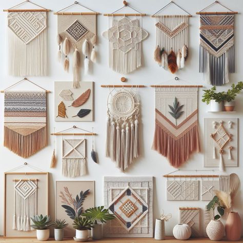 Macrame Studio, Nordic Boho, Simple Macrame, Weaving Loom Diy, Boho Crafts Diy, Diy Wall Art Decor, Macrame Curtain, Diy Weaving, Woven Wall Art