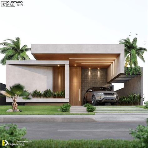 Terrace House Exterior, Modern Bungalow House Design, Exterior Finishes, Double Storey House, Modern Villa Design, Modern Bungalow House, House Design Ideas, House Design Pictures, Modern House Facades