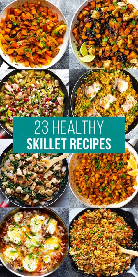 Healthy Skillet Dinners, Healthy Skillet Meals, Healthy Skillet, Veggie Skillet, Electric Skillet Recipes, Skillet Dinner Recipes, Electric Skillet, Iron Recipes, Chicken Skillet Recipes