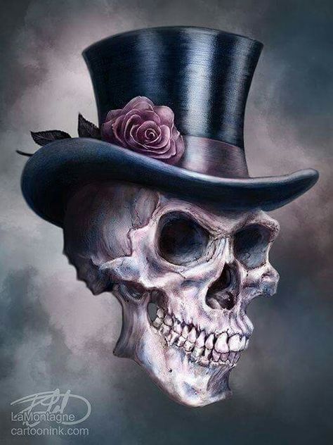 Top hat Tattoo Crane, Skull Art Drawing, Skull Pictures, Skull Artwork, Skull Drawing, Skull Wallpaper, Skulls And Roses, Airbrush Art, Art Et Illustration