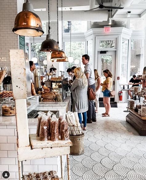 Tea Places, Bakery Design Interior, Penny Round Tiles, European Aesthetic, Penny Round, Classic Tile, Food Gallery, The Enchanted Home, Bakery Design