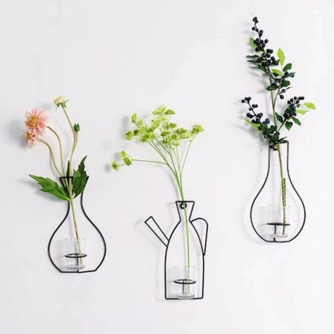 Hanging Wall Vase, Industrial Accessories, Hanging Glass Vase, Vase Transparent, Hanging Plant Wall, Hanging Vases, Vase Glass, Seni 3d, Industrial Hardware